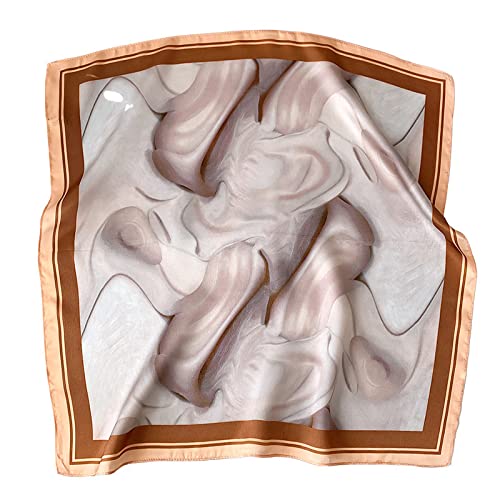100% Mulberry Silk Neck Scarf - 21'' x 21'' Lightweight Neckerchief - Women Men Small Square Digital Printed Scarves - color: Purple