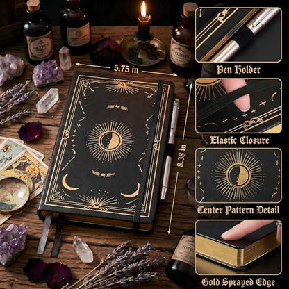 Lined Journal for Women Men, 192 Pages A5 Notebook Journal, Hardcover Notebook with 100Gsm Thick Pages, Leather Note Book for Writing, Travel, Business, Office, Prayer 5.7 x 8.3,Black - color: Black, style: Lined