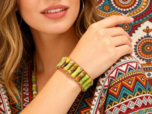 Inspirational Gifts Healing Bracelets for Women，Get Well Soon Encouragement Gifts for Women Friends Sister Mom，Handmade Natural Stone Healing boho Friendship Jewelry for women - color: Light Green - Leather