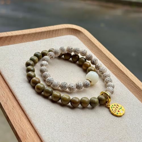 Natural Star Moon Bodhi Bracelet for Women Men Double-loop Winding Star Moon Bead Bracelet Meditatioon Healing Anxiety Relief Energy Buddha Bead Bracelets Birthday Gift - color: Bodhi 74