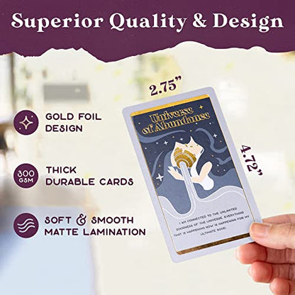 PURPLE CANYON Empowerment Cards for Women and Men | Positive Affirmations Cards for Motivation and Inspiration | Mindfulness Cards for Self Care | Beautiful Gold Foil 52 Card Deck - style: Empowerment Cards