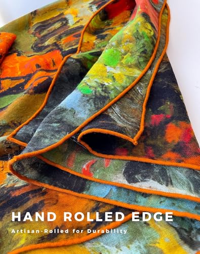 PoeticEHome Cashmere Scarf Wrap 36"x36" - Featherlight & Wrinkle-Free Artistic Square Shawl for Travel & Office, Gift Ready - color: Village Street in Auvers - 36"