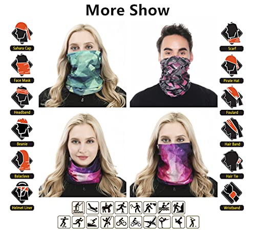 Headband Neck Gaiter Head Wrap Headwear Face Mask Magic Scarf Bandana for Men and Women - color: 9pc.lady Series
