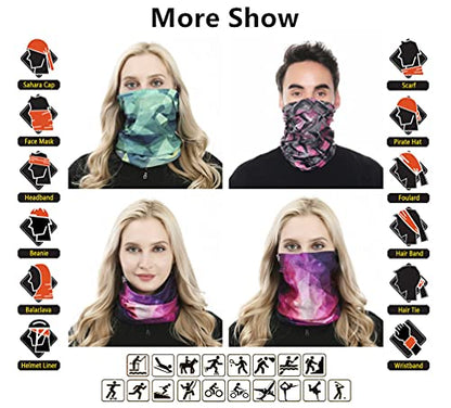 Headband Neck Gaiter Head Wrap Headwear Face Mask Magic Scarf Bandana for Men and Women - color: 9pc.lady Series