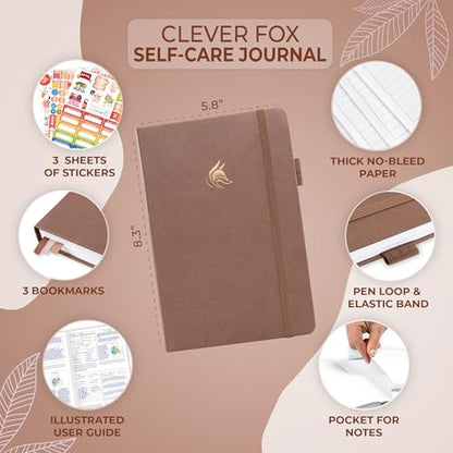 Clever Fox Self-Care Journal – Daily Reflection Notebook – Mental Health & Personal Development Planner, Meditation & Mood Log, A5 (Dark Terracotta) - color: Dark Terracotta, size: A5 (5.8'' x 8.3'')
