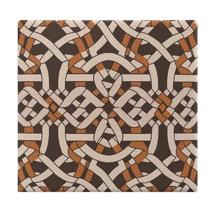 Brown Geometric Pattern Degrees of Comfort Meditation Floor Pillow, Square Large Pillows Seating for Adults, Tufted Corduroy Cushions for Outdoor Yoga Tatami Fireplace Living Room 15x15 Inch