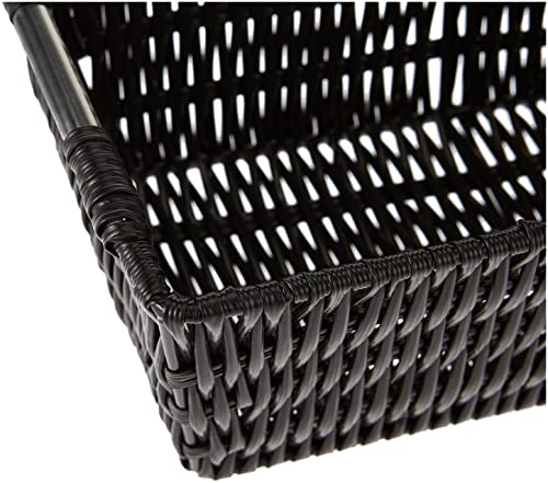 Whitmor 6500-2712-BLK Rattique Small Shelf Black Tote Basket - color: Black, size: Small