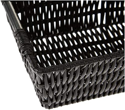Whitmor 6500-2712-BLK Rattique Small Shelf Black Tote Basket - color: Black, size: Small