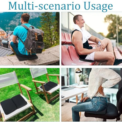 Gel Airplane Seat Cushion,Portable Travel Cushion for Long Sitting,Foldable seat Cushion for Airplane Seats, Office Chair, Camping, Bleachers, Flights, Commute