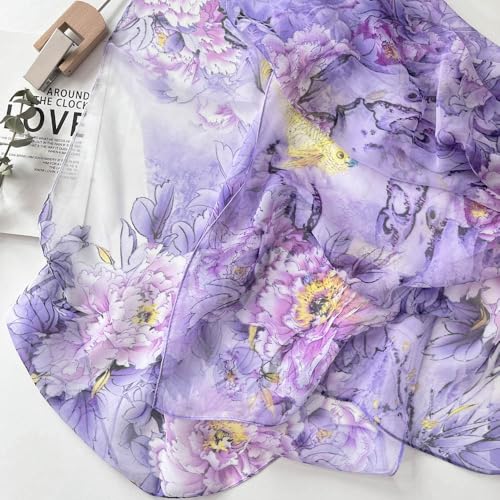 Pokeedioty Scarfs for Women Lightweight Fashion Scarves Elegant Floral Pattern Sheer Scarfs Sunscreen Shawls Wraps - color: P 0138