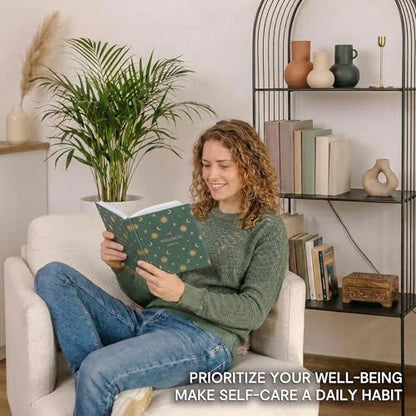 &And Per Se Wellness Journal, Self Care & Daily Journal for Women, Mental Health Planner with Habit Tracker, Diet & Goals, Undated, Gift-Ready (Celestial Green) - color: J-Celestial Green