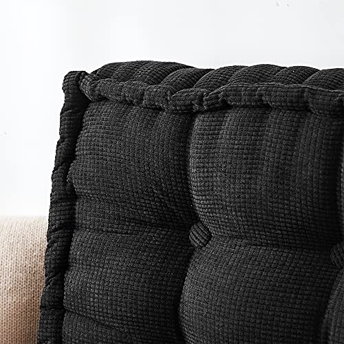 DormCo Rainha - Ultra Thick Tufted Floor Pillow - Black - color: Black