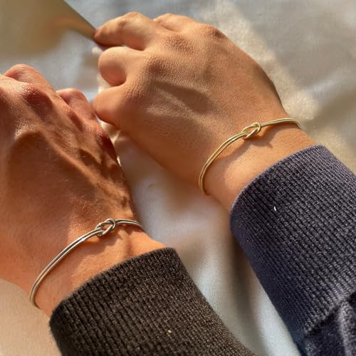 Matching Bracelets for Couples Love Knot Bracelet Pinky Promise Soulmate Relationship Friendship Bracelets Forever Infinity Jewelry Gifts for Women Her Him - style: FRIEND-G+S
