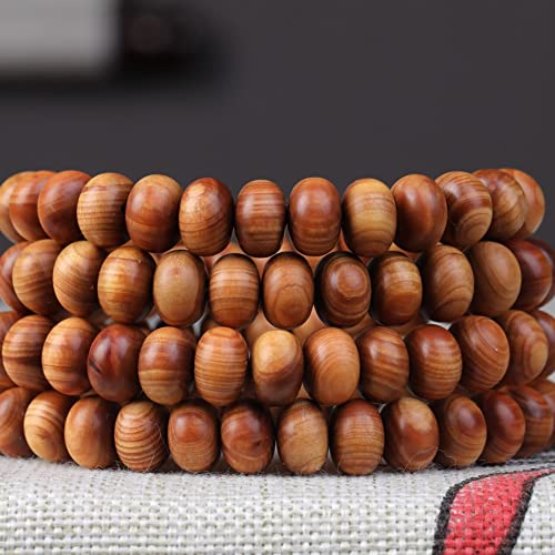 Zen Dear Unisex Thuja Sutchuenensis Wood Beads Wooden Bracelet Necklace Prayer Mala Wristband Bracelet - style: 6mmx10mmx108 Abacus Beads