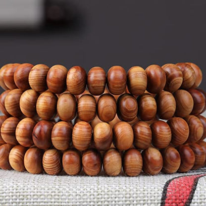 Zen Dear Unisex Thuja Sutchuenensis Wood Beads Wooden Bracelet Necklace Prayer Mala Wristband Bracelet - style: 6mmx10mmx108 Abacus Beads