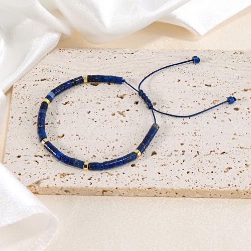VIBILIA Get Well Gifts for Women, Inspirational Gifts Natural Stone Healing Bracelet, Thinking of You Encouragement Strength Bracelets for Women on Birthday Valentine's Day Easter Mother's Day - color: G. Lazurite