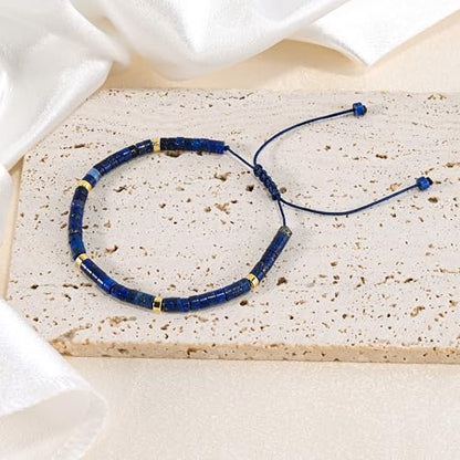 VIBILIA Get Well Gifts for Women, Inspirational Gifts Natural Stone Healing Bracelet, Thinking of You Encouragement Strength Bracelets for Women on Birthday Valentine's Day Easter Mother's Day - color: G. Lazurite