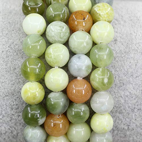 Amandastone Natural Gemstone 8mm Round Beads Stretch Bracelet 7 Inch - color: Multicolor Nephrite