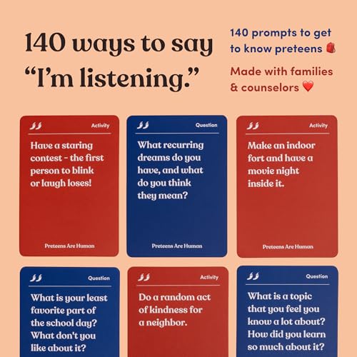 Preteens are Human | 140 Conversation Cards to Help You Get to Know Preteens | Card Game for Middle School Preteens | Designed by Experts for Grades 6-8 | Ages 11-13+ - style: Preteens Are Human