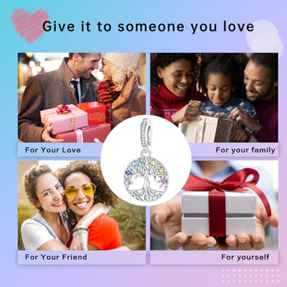 Prayer Cross Elephant Airplane Suitcase Charm 925 Sterling Silver Charms fits for Bracelets Necklace Pendant Bead Charms Jewelry Gift for Women Family - color: 7 Chakra Charm
