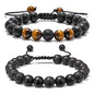 M MOOHAM Fathers Day Gift Mens Bracelet - Beaded Natural Stone 8mm Tiger Eye Matte Agate Lava Rock Bracelets for Men Teen Boys Grandpa Dad Birthday Gifts Jewelry - style: Lava Rock&Yellow Tiger Eye&Matte Agate Bracelets
