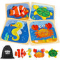 TOY Life Wooden Puzzles for Toddlers 2-4, Sea Animals Puzzles for Toddlers 1-3, Wood Puzzles Educational Montessori Toys Gifts for 1 2 3 Year Old, Baby Kids Learning Toy - style: 4PCS