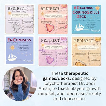 Redirect for Women Cards – Turn Automatic Negative Thinking (Ants) to Positive Affirmations to Improve Healing, Self-Esteem & Decrease Depression, Anxiety, Stop Intrusive Thoughts
