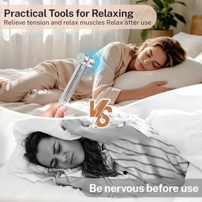 128Hz Aluminum Alloy Tuning Fork, Sound Vibration Tool with Silicone Hammer & Storage Pouch, Relaxing Vibration Device for Yoga Meditation, Daily Stress Calming & Body Leisure Care
