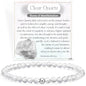Farfume Tiny Bead Bracelets for Women, Handmade Natural Stone 4mm Beads 925 Sterling Silver Dainty Stretch Bracelets, Chakra Crystal Gemstone Jewelry Gifts - color: Clear Quartz (Stone of Manifestation), size: Medium 7.3-7.5 inch