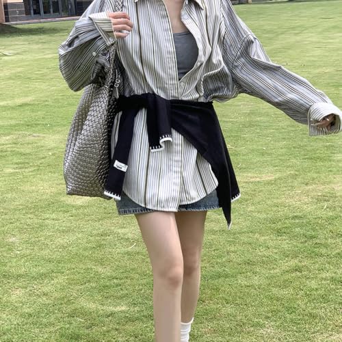 Sweater Shawl Wraps for Women Fashion Knitted Shoulder Shawls Ponchos Casual Sweaters Scarf Cape Wraps with Sleeves - color: 08 Black/White Trim