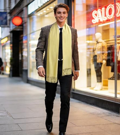 Winter Soft Long Scarf, Pashmina Shawls and Wraps, Warm Large Scarves for Men Women Evening Dress Wedding - color: Beige