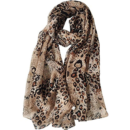 Women's Cotton Scarves Lady Light Soft Fashion Solid Scarf Wrap Shawl - color: Dark Leopard