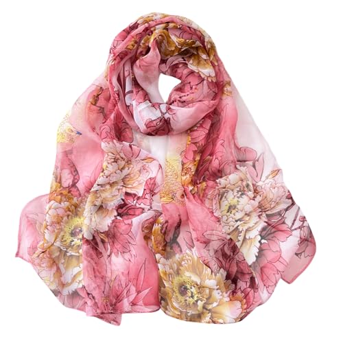 Pokeedioty Scarfs for Women Lightweight Fashion Scarves Elegant Floral Pattern Sheer Scarfs Sunscreen Shawls Wraps - color: P 094