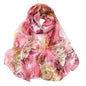 Pokeedioty Scarfs for Women Lightweight Fashion Scarves Elegant Floral Pattern Sheer Scarfs Sunscreen Shawls Wraps - color: P 094
