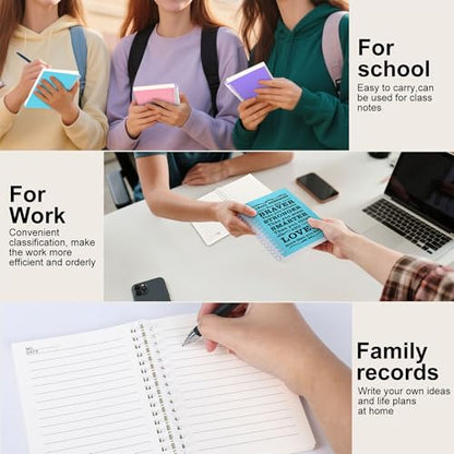 3Pcs A6 Spiral Notebook,Inspirational Journal,Motivational Journal for Women Men,Spiral Journal Notebook College Ruled Daily Diary for School,Travel,Business,Work (3Pcs -A6 Always Mix Light) - color: 3pcs -A6 Always Mix Light