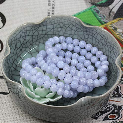 Amandastone Natural Gemstone 8mm Round Beads Stretch Bracelet 7 Inch - color: Blue Lace Agate