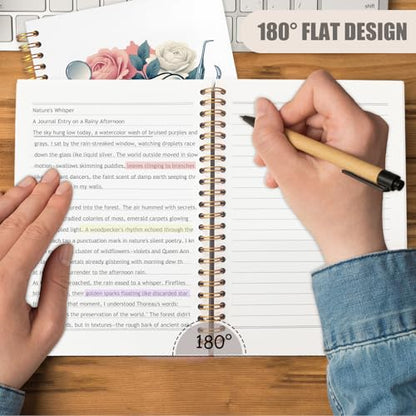 WUCHJ Dentist Gifts Notebook, Dental Hygienist Assistant Gifts Journal, Floral Tooth Spiral Notebook Journal for Note Taking, Dentist Office Supplies, 5.5x8.3 Inch - color: Dentist and dentist tools flowers