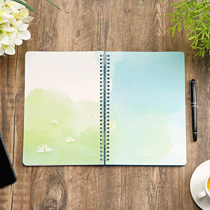 SIIXU Colorful Blank Journal Notebook, Hardcover Unlined Personal Diary to Write in for Women and Girls, Pretty Notepad for Writing, Spiral, 6.8"x9.8", 128 Pages, Autumn