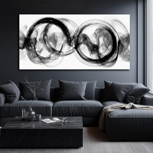 Black and White Abstract Wall Art for Office Modern Art Wall Decor for Living Room Large Wall Pictures for Bedroom 29 x 58 Inch - size: 58"L x 29"W