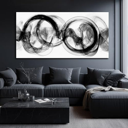 Black and White Abstract Wall Art for Office Modern Art Wall Decor for Living Room Large Wall Pictures for Bedroom 29 x 58 Inch - size: 58"L x 29"W