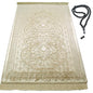 Modefa Luxury Velvet Prayer Rug with Prayer Beads | Soft Elegant Muslim Turkish Janamaz Sajada Carpet for Men and Women | Plain Solid Prayer Mat Ramadan Eid Gift - Paisley (Golden Yellow) - color: Golden Yellow