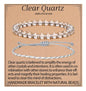 QOGIR 2pcs Handmade Healing Bracelet, Natural Gem Stone Crystal Elastic Bracelet - color: Clear Quartz(Stone of Amplification), size: 6mm
