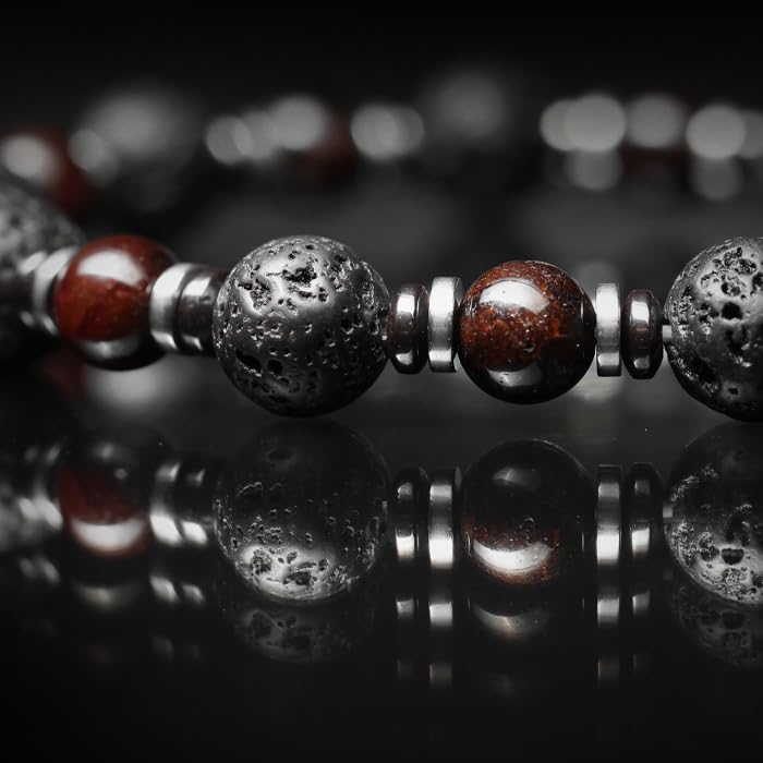 Tigranes Premium Natural Stone Bracelet Collection – Handmade Gemstone Jewelry in Luxury Branded Gift Box - style: Red Garnet