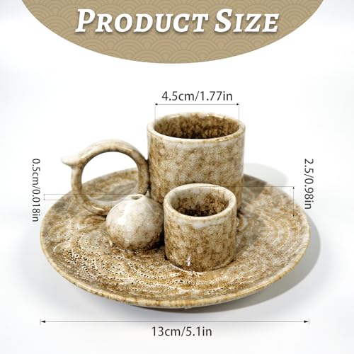 4.1-Inch 5-in-1 Ceramic Smudge Bowl-Versatile Incense Stick Holder and Smudging Dish for Palo Santo and Sage–Ideal for Zen Altar, Meditation,Yoga, and Aromatherapy–Easy to Clean Brown Design - color: Palo-incense-dish-brown