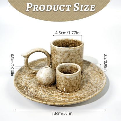 4.1-Inch 5-in-1 Ceramic Smudge Bowl-Versatile Incense Stick Holder and Smudging Dish for Palo Santo and Sage–Ideal for Zen Altar, Meditation,Yoga, and Aromatherapy–Easy to Clean Brown Design - color: Palo-incense-dish-brown
