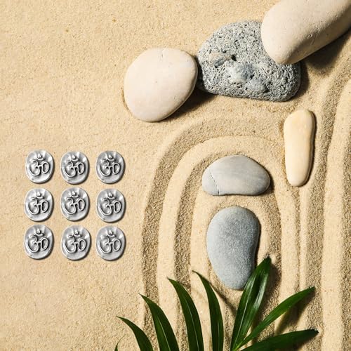 20 Pcs Om Symbol Meditation Tokens Bulk Set - Yoga Studio Gifts for Students, Mindfulness Practice Charms, Spiritual Pocket Coins for Good Luck & Inner Peace (Antique Silver)