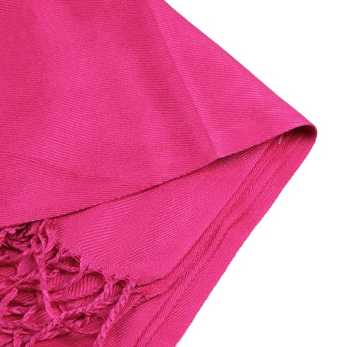 TZ Promise Women Pashmina Shawls and Wraps for Evening Dresses,Soft Large Long Scarf for Wedding,Bride Bridesmaid Gifts - color: Hot Pink