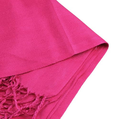 TZ Promise Women Pashmina Shawls and Wraps for Evening Dresses,Soft Large Long Scarf for Wedding,Bride Bridesmaid Gifts - color: Hot Pink