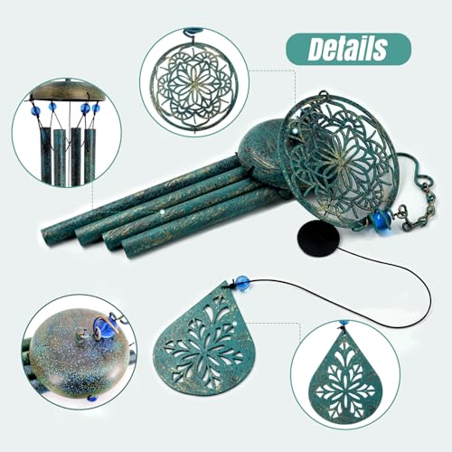 Wind Chimes for Outside Zen Atmosphere Wind Chime Windchime Outdoors for Outdoor Garden Patio Decor with Mandala Design Windchime Gifts for Mother Grandma Sisters(6 Petal)