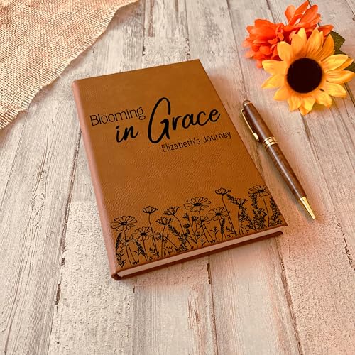 Personalized Christian Prayer Journal for Men & Women, Custom Engraved Name, Daily Devotional, Scripture Writing, Gratitude and Faith Gift